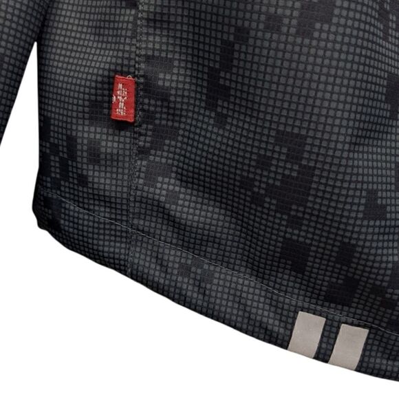 Levi's Men's Dark Green Tarmac Print Performance Windbreaker Hood Jacket Size L - Picture 12 of 15